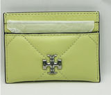 New Tory Burch Kira Card Case Holder Mini Wallet Quilted Leather Color Pear Photo 0
