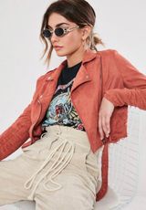 Missguided Crop Suede Jacket Photo 0