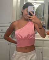 Cotton Candy LA Pink Silk Top Photo 0