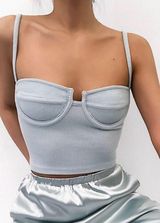 White Crop Top With Underwire Photo 0