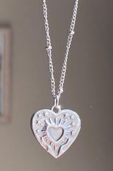stainless steel celestial whimsical boho heart necklace🌟 Photo 0