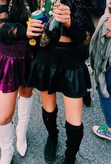 Versona Black Leather Skirt Photo 0