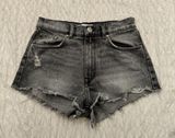 Denim Short Shorts in Charcoal Photo 0