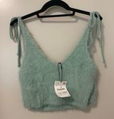 ZARA Mint Green Fuzzy Tank Photo 0