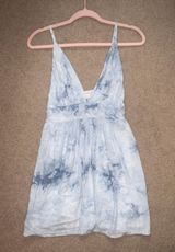 Blush Noir Blue Tie Due Mini Dress Photo 0