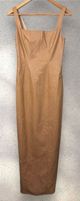 NAKED WARDROBE Sleeveless Square Neck Faux Leather Bodycon Maxi Dress Size S Photo 0