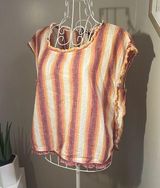 For Cynthia  linen cotton blend stripe shell top tank blouse Photo 0