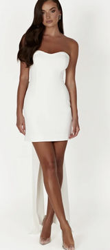 Meshki Meredith Strapless Bow Mini Dress - White Photo 0
