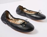 Felicia Ballet Flats Black Leather Slip-On Ballerina Comfortable 7 Photo 0