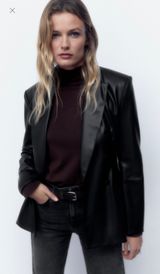ZARA Leather Blazer Photo 0
