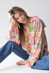 Oversized Printed Sweatshirt - Floral Size L/ XL NWT Photo 0