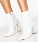 Boohoo White Booties Photo 0