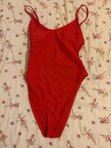 Small target red lifeguard swimsuit Photo 0