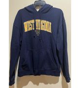 West Virginia “Mountaineers” Hoodie Sweatshirt ~ Sz Medium ~ Blue & Gold Photo 0