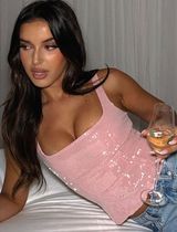 White Fox Boutique White Fox Pink Sequin Top Photo 0