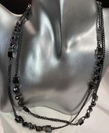 Givenchy Hematite Color Long Black Necklace 41” Photo 0
