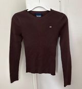 Polo Sweater Womens Medium Brown Flag Knit Pullover Photo 0