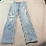 Hollister Ultra High Rise Distressed Light Wash Dad Jeans Size 25 EUC Photo 0