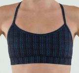 lululemon flow y blue printed mesh back sports bra Photo 0