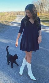 White Cowboy Boots Size 6 Photo 0