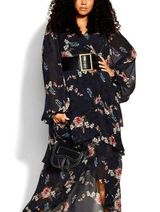 City Chic Elodie Maxi Dress in Navy Bluebell SZ L/20 EUC Photo 0