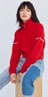 Silence + Noise Double Knit Half Zip Pullover Photo 0