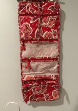 Vera Bradley Pink Floral Hanging Organizer Folding Travel Cosmetic Bag Zippers J Photo 0