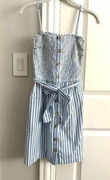 Abercrombie & Fitch 100% Cotton Blue/White Stripe Dress Size: Small Photo 0