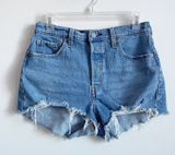 Levi’s Size 29 High Rise Button Fly Frayed Hem Distressed 501 Shorts Denim Photo 0