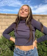 Brandy Melville ✨ gray frilled crop top Photo 0