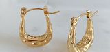 Statement Gold Hoop Earrings, Small Hoop Earrings, Oval Hoop Earrings Photo 0