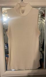 Croft & Barrow White Turtleneck Vest Sweater Photo 0