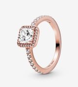 Pandora Rose Gold Square Sparkle Halo Ring Photo 0