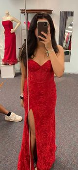 Clarisse Red Mermaid Prom Dress Photo 0