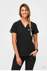 Figs Catarina One-Pocket Scrub Top Black Size Small FW1000 Photo 0