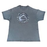 Vintage  Bad To The Bone Bulldog Olive Green Graphic T-shirt Photo 0