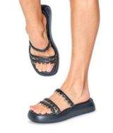 Midas Touch 7.5 Black platform Women's Sandals slides gold hardware Photo 0