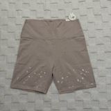 NWT Aerie High Rise Athletic Biker Shorts Tan Bleached Specks - Size XL Photo 0