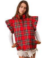 Plaid Ruffle Vest Photo 0