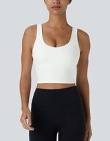 Halara V Back Crossover Workout Cropped Tank Top White Athletic Medium Photo 0