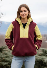 Free People FP Movement Womens Lead The Pack Fleece Pullover Hoodie Jacket Sz L Photo 0