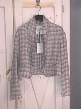 IRO Cropped Silver Tweed Suit Jacket (NEW) Photo 0