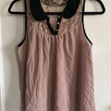 Chloe K Pink Lace Buttoned Sleeveless Blouse Size SM Photo 0