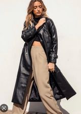 Princess Polly Black Leather Jacket Photo 0