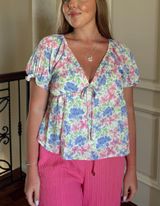 Boutique Floral Top Multi Size M Photo 0