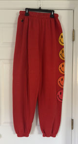 Aviator Nation Sweatpants Red Smiley  Repeat XL Photo 0