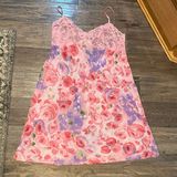 gilligan and o'malley  Y2K Pink Purple Floral Mesh Lace Slip Dress Size Medium Photo 0