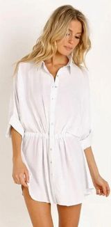 L*Space Pacifica Tunic Button Down Shirt White Size Medium Large Photo 0