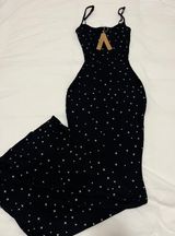 SKIMS Soft Lounge Long Slip Dress In Onyx Sparkle Print Photo 0
