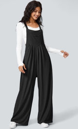 Halara Adjustable Strap Plicated Waffle Overalls Jumpsuit Photo 0
